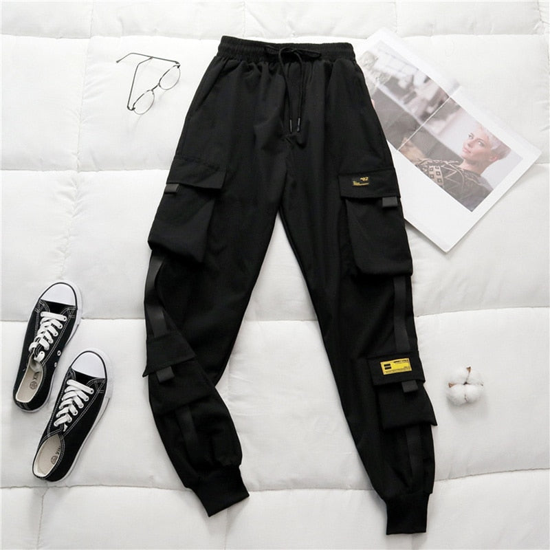 Spring Women's High Waist Cargo Pants Winter FUR Sports Loose Pants Harajuku BF Velvet Cargo Pants Elastics Trousers