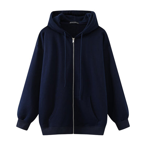 Oversize Girls Thick Hoodies Spring Fashion Ladies Streetwear Fleece Outfits Y2K Boyfriend Loose Hoodies Unisex Women Chic