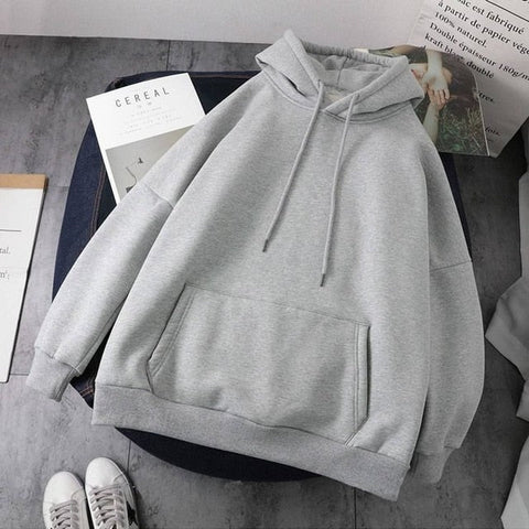 Jacket women solid color hoodies autumn winter imitation lamb wool korean loose plus velvet thick zipper sweatshirt tops