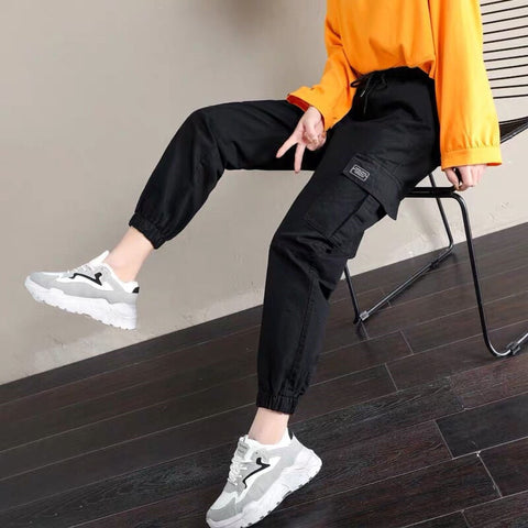 Women Cargo Pants Casual Streetwear Harajuku Pants Hip Hop Harem Pants Jogger Sweatpants High Waist Loose Female Trousers