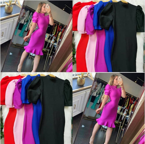 High Quality Black Purple Short Sleeve Ruffles Rayon Bandage Dress Elegant Club Party Dress Vestidos  Pbong  mid size graduation outfit romantic style teen swag clean girl ideas 90s latina aesthetic