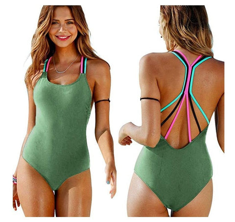 Women Swimsuit Female Bikini One Piece Swimwear Backless Beachwea Bikini Push-Up Padded Bathing