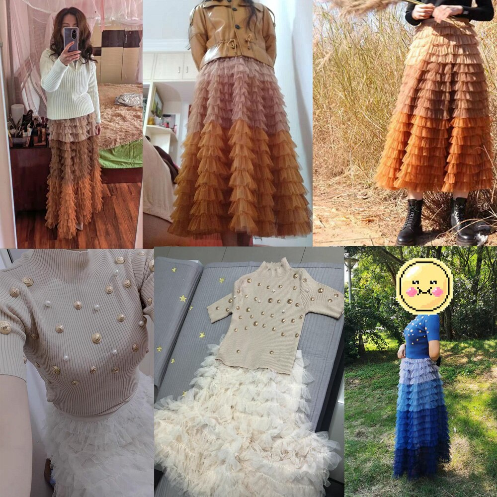 Runway Fahsion Vintage Woman Suits Beading Stand Collar Short Sleeve Top + A Line Ball Gown Skirt Two Piece Knitted Sets M69521