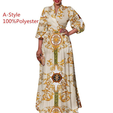 Pbong Summer Party Dress  Women Vintage Printed Maxi Long Dress Casual Vestido Casual Robe Femme Holiday Sundress Oversized