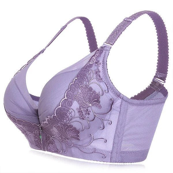 Women Bras Embroidered Plus Size Thin Women Adjustable Bra Comfortable Breathable Full Cup Underwear Lace Breast Women Bra