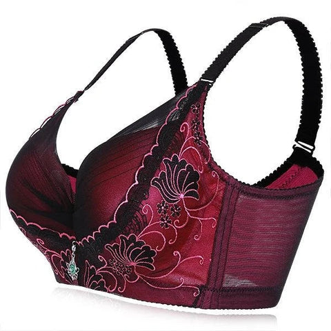 Women Bras Embroidered Plus Size Thin Women Adjustable Bra Comfortable Breathable Full Cup Underwear Lace Breast Women Bra