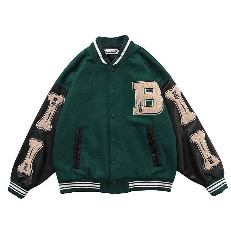 Hip Hop Baseball Uniform Flocking Printed Jacket Streetwear Loose Patchwork Jacket Men's Tops Women's Jackets Oversized Jackets