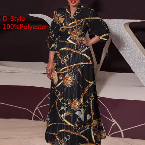 Pbong Summer Party Dress  Women Vintage Printed Maxi Long Dress Casual Vestido Casual Robe Femme Holiday Sundress Oversized