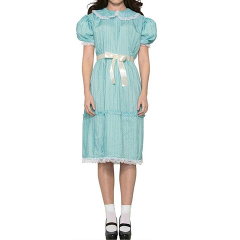 Pbong mid size graduation outfit romantic style teen swag clean girl ideas 90s latina aestheticDresses for Women  Halloween Costume Ladies 80s Creepy Sister The Shining Twins Costume Puff Sleeve Blue Dress