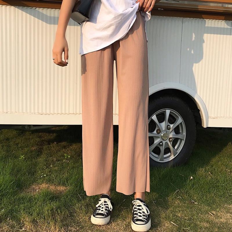 Pants Women Comfortable Loose Breathable Students Korean Style Casual Elegant Wide Leg High Elastic Waist Trendy Womens Trousers