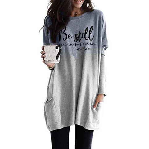 Be Still And Know That I Am God Faith Women Winter Dress Religious Christian Casual Bible Clothes Vestido Hoodies Dresses