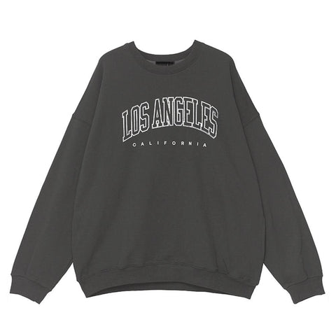 Letter Los Angeles Sweatshirt Hip Hop Pullovers O-neck Regular Trendy Knitted Unisex