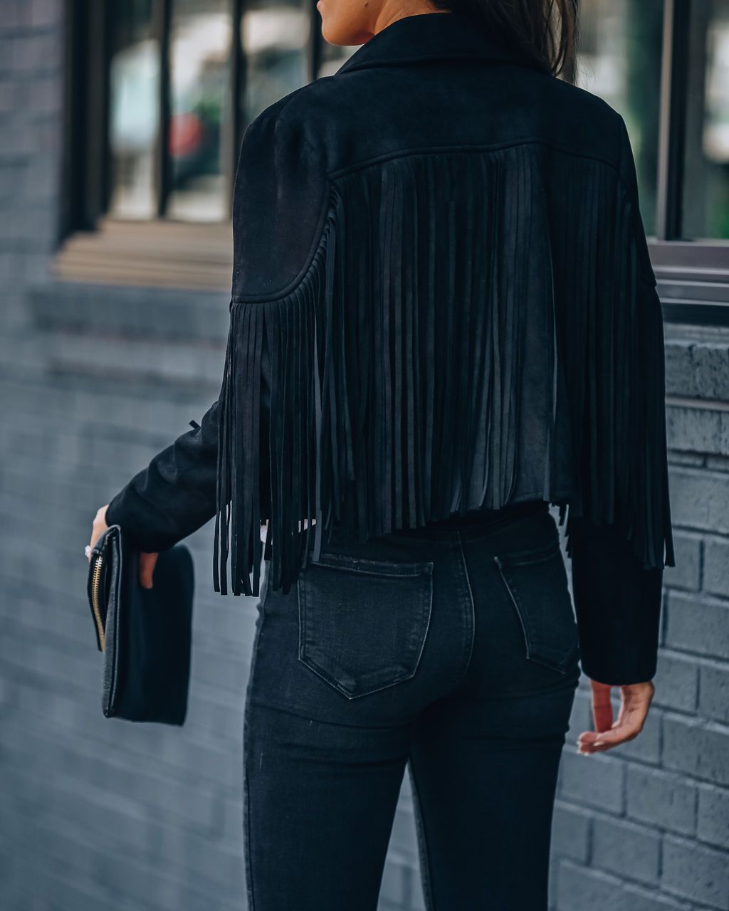 Pbong Fringed Bomber Jacket Women Spring Fashion Long Sleeve Turn-down Collar Open Stitch Slim Jackets