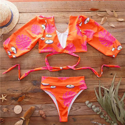 Print Summer Sexy 2 Pieces Bikini Set Vintage Printed Push Up High Cut Swim Wear Bathing Suit Women Swimsuit Bikinis Pbong mid size graduation outfit romantic style teen swag clean girl ideas 90s latina aesthetic