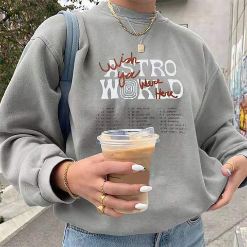 Women hoodie  Fashion oversized hoodie women Harajuku Pullover round neck long sleeve letter hoodie for women printing urban