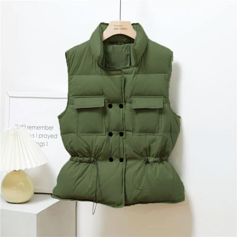 Winter Down Vest Women Short Vest Windbreaker Lightweight Coat Warm Waistcoat Female White Duck Down Coat Sleeveless Jacket