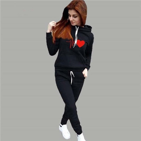 Women's Tracksuit Hoodies 2 Piece Set Sweatshirt + Pants Women Sport Suit Spring And Autumn Sportswear