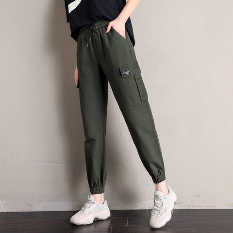 Women Cargo Pants Casual Streetwear Harajuku Pants Hip Hop Harem Pants Jogger Sweatpants High Waist Loose Female Trousers