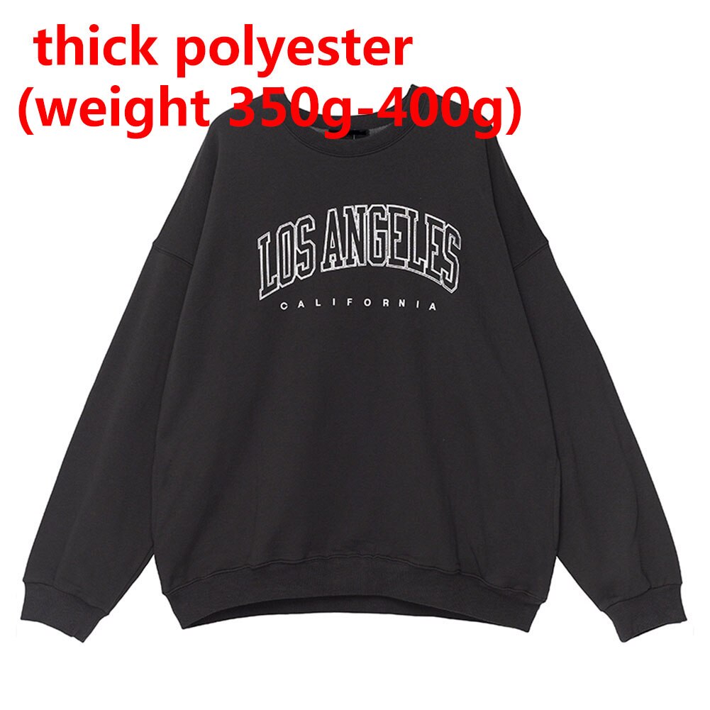 Letter Los Angeles Sweatshirt Hip Hop Pullovers O-neck Regular Trendy Knitted Unisex