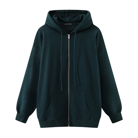 Oversize Girls Thick Hoodies Spring Fashion Ladies Streetwear Fleece Outfits Y2K Boyfriend Loose Hoodies Unisex Women Chic