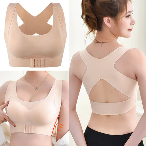 Women Bra Posture Corrector Bralette Front Closure Bras Fitness Vest Push Up Bra Female Brassiere Underwear Cross Back Tank Tops