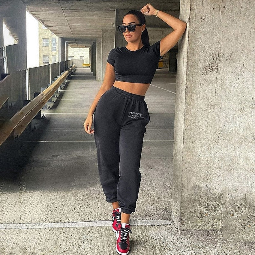 Lusofie Harajuku Joggers Wide Leg SweatPants Women Trousers High Waist Pants Streetwear Korean Casual Pant Femme Fall New