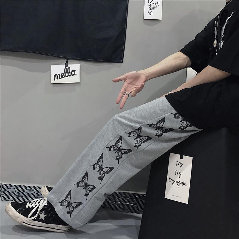 Pants Women Printed Leisure Chic Unisex Couples Trousers Harajuku Womens Loose Daily Setreetwear Hip-hop Ins Retro New Ulzzang