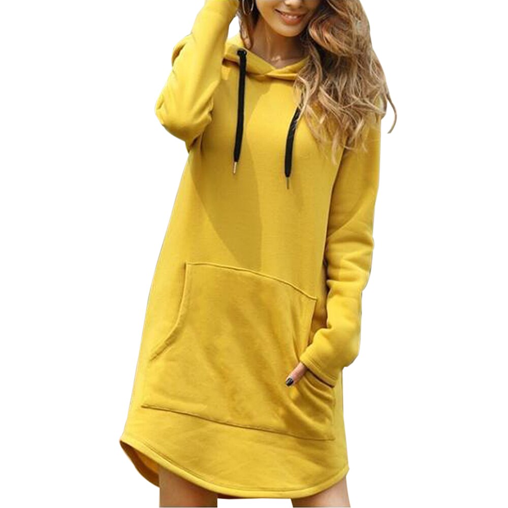 New Hoodie Women Dress Casual Hooded Pocket Long Sleeve Pullover  Sweatshirts Womens Fashion Hooded Autumn Winter Dropshipping