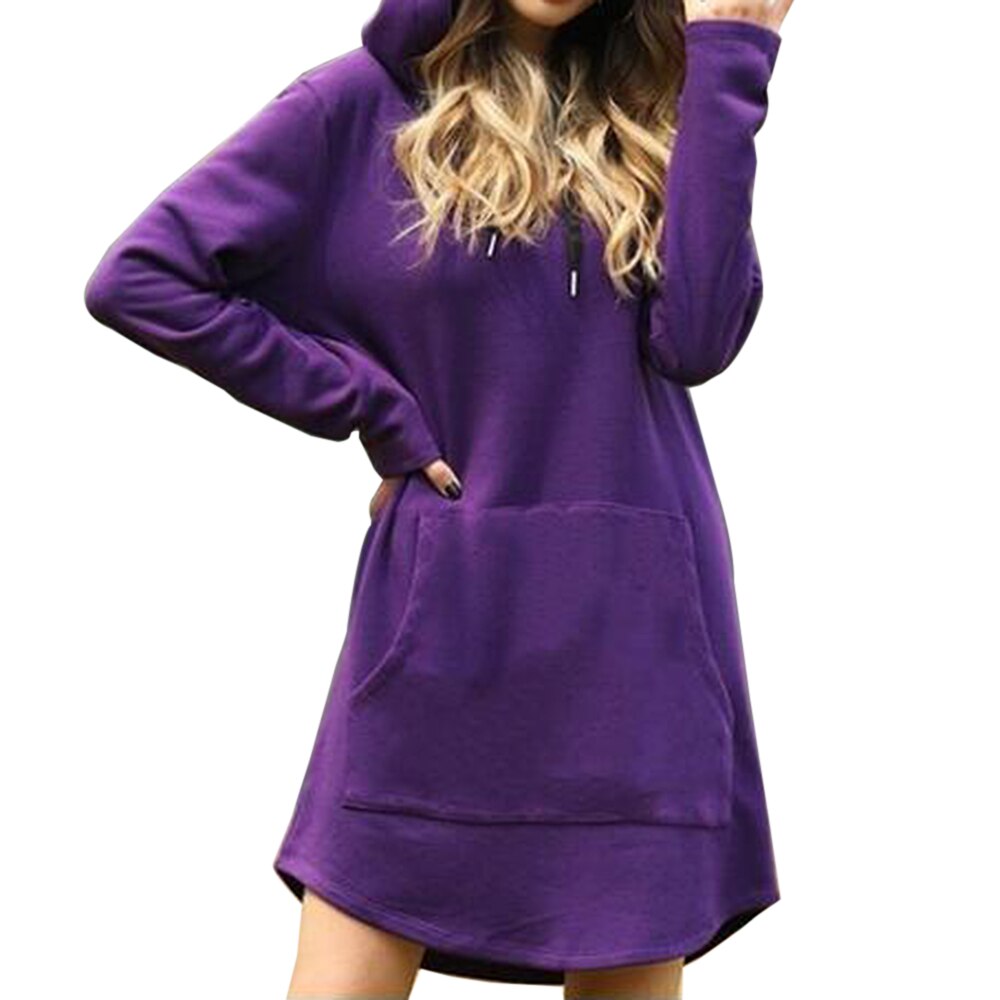 New Hoodie Women Dress Casual Hooded Pocket Long Sleeve Pullover  Sweatshirts Womens Fashion Hooded Autumn Winter Dropshipping