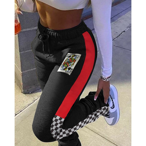 Women Fashion Casual Solid Pants Women Trousers Sports Pants Drawstring SweatPants