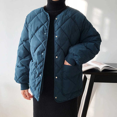 Womens Casual Coat Female Cotton-Padded Quilted Parka Jacket Down Cotton Padded Winter Coat Outwear Spring Autumn Winter