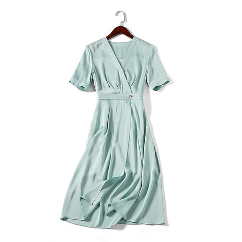 New pure silk dress of mulberry silk in summer