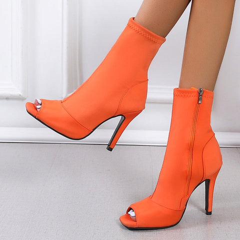 High Heels Summer Sandals Outdoor Latin Dance Shoes Female Dancer Stiletto Nylon Boots Black Sexy Jazz Training Modern Heels Hot