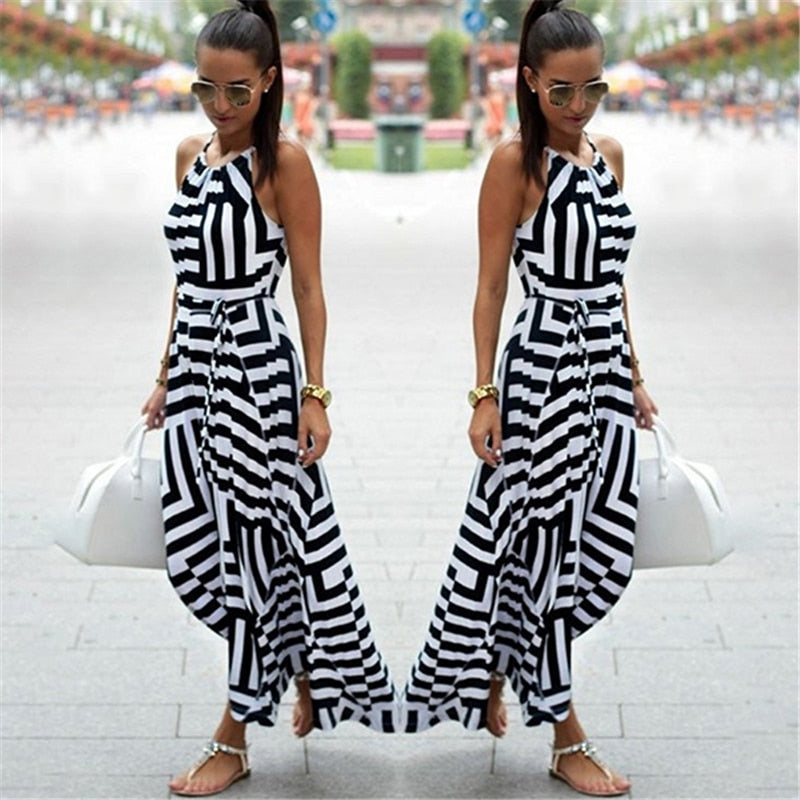 Pbong mid size graduation outfit romantic style teen swag clean girl ideas 90s latina aesthetic freaknik tomboy swaggy goingSummer Maxi Long Dress New Fashion Women Sexy Boho Striped Sleeveless Beach Style Strap Sundress Vestidos For Female Bigsweety