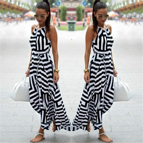 Pbong mid size graduation outfit romantic style teen swag clean girl ideas 90s latina aesthetic freaknik tomboy swaggy goingSummer Maxi Long Dress New Fashion Women Sexy Boho Striped Sleeveless Beach Style Strap Sundress Vestidos For Female Bigsweety