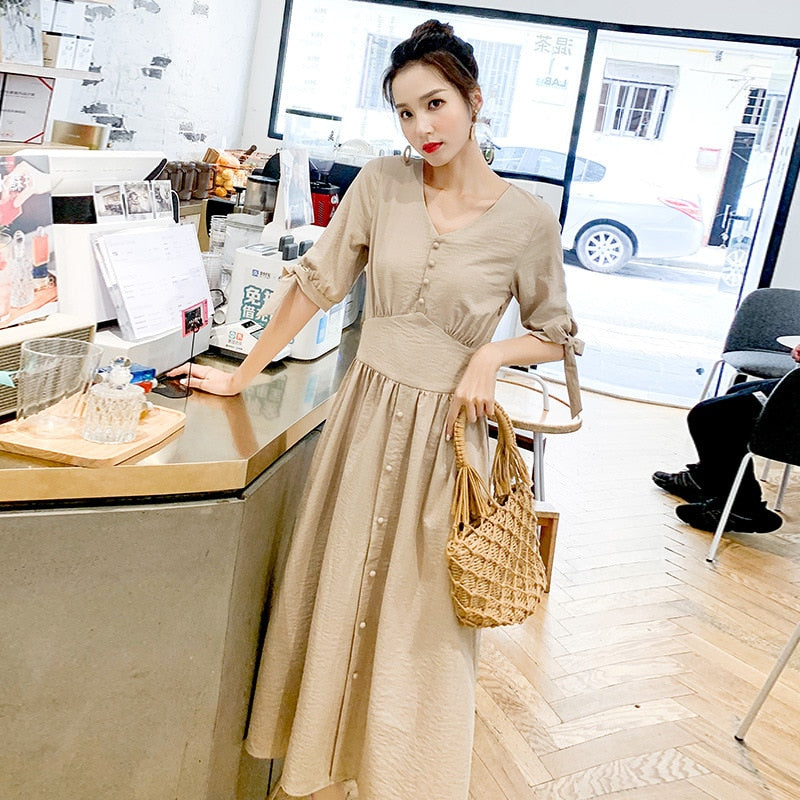 Women Clothing Long Sleeve Maxi Dress Oversized Kaftan Shirt Dress Plus Summer