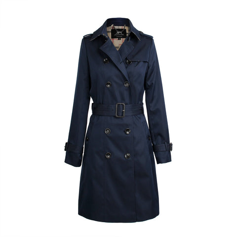 Autumn New High Fashion Brand Woman Classic Double Breasted Trench Coat Waterproof Raincoat Business Outerwear