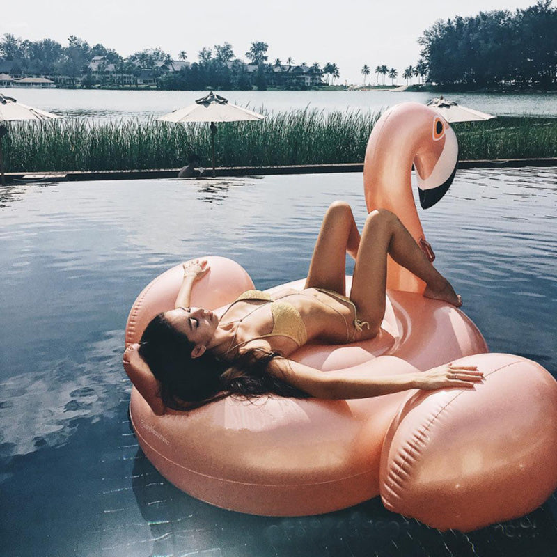 Pbong mid size graduation outfit romantic style teen swag clean girl ideas 90s latina aesthetic60 Inches Giant Summer Toys Inflatable Rose Gold Flamingo Swan Ride-on Swimming Pool Games Water Mattress Floats For Adult Pool