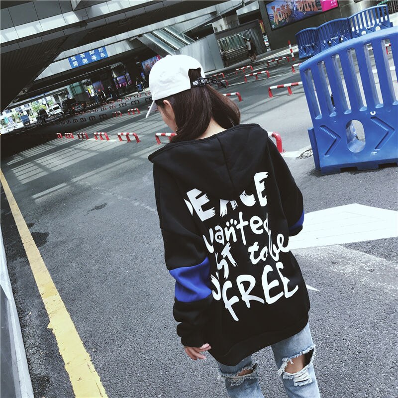 harajuku plus size Hoodies Women Warm oversized Sweatshirt Casual Long Sleeve Loose tops Outerwear streetwear Black clothes