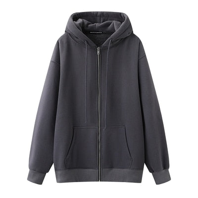 Oversize Girls Thick Hoodies Spring Fashion Ladies Streetwear Fleece Outfits Y2K Boyfriend Loose Hoodies Unisex Women Chic