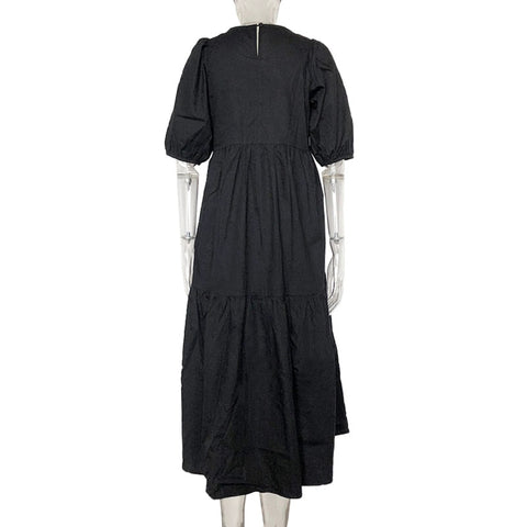 Pbong  mid size graduation outfit romantic style teen swag clean girl ideas 90s latina aestheticFandy Lokar Solid O Neck Dresses Women Fashion Asymmetrical Dress Women Elegant Poplin Dresses Female Ladies HW