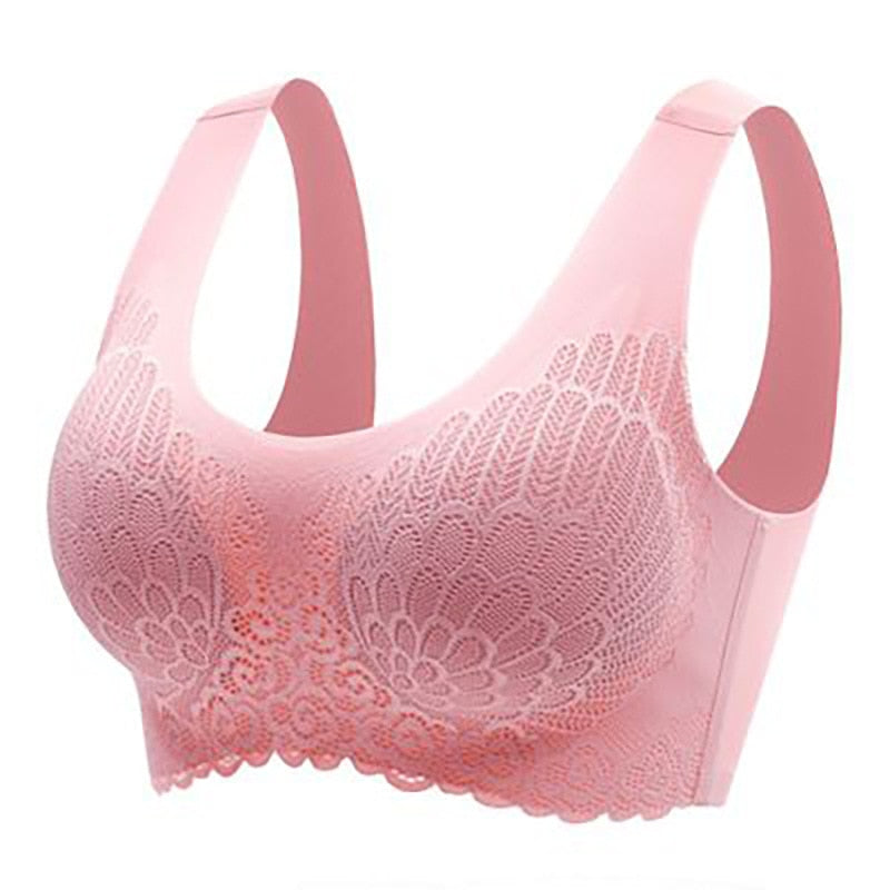 Plus Size Bra 3XL4XL Seamless Bras For Women Underwear BH Sexy Lace Brassiere Push Up Bralette With Pad Vest Top Bra