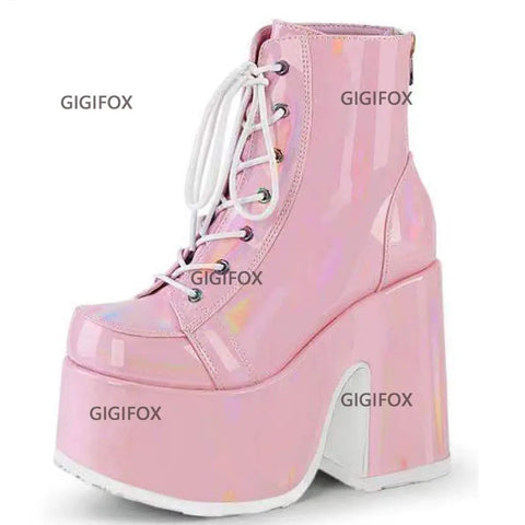 Brand New Big Size 43 Platform Gothic Cool Street Cosplay Halloween Gift Zipper Chunky High Heels Motorcycles Boots Shoes Woman