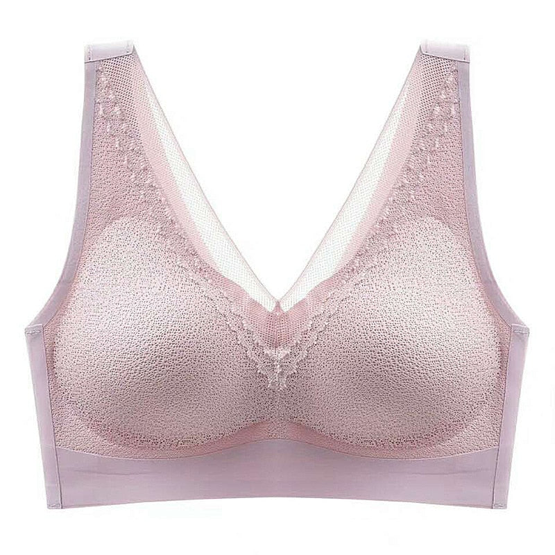 Plus Size Bra 3XL4XL Seamless Bras For Women Underwear BH Sexy Lace Brassiere Push Up Bralette With Pad Vest Top Bra