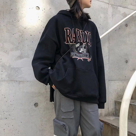 new velvet padded hooded sweatshirt women loose Korean style street clothes women's jacket Harajuku print hoodie