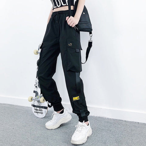 Hot Big Pockets Cargo pants women High Waist Loose Streetwear pants Baggy Tactical Trouser hip hop high quality joggers pants