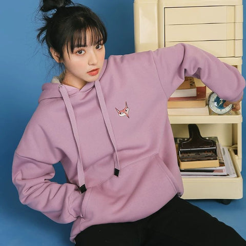 Jacket women solid color hoodies autumn winter imitation lamb wool korean loose plus velvet thick zipper sweatshirt tops