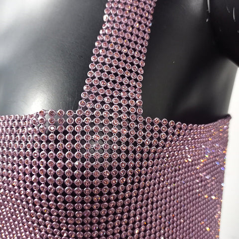 Pbong  mid size graduation outfit romantic style teen swag clean girl ideas 90s latina aesthetic freaknik tomboy swaggy going out  Glitter Nightclub Backless Rhinestone Tank Top Women Sexy Metal Crystal Diamonds Sequined Night Club Party Wear Crop Top