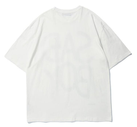 Hip Hop Street Letter Smiley T-shirt Loose Casual Top Korean Short Sleeve T-shirt Men's Letter Print Oversized Women's T-shirt
