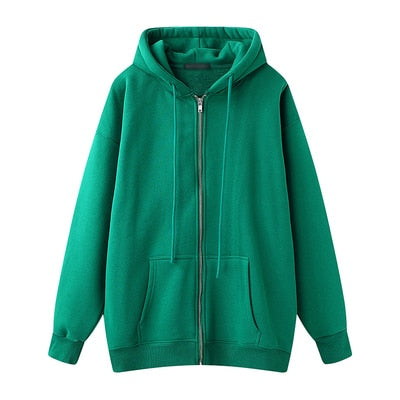 Oversize Girls Thick Hoodies Spring Fashion Ladies Streetwear Fleece Outfits Y2K Boyfriend Loose Hoodies Unisex Women Chic